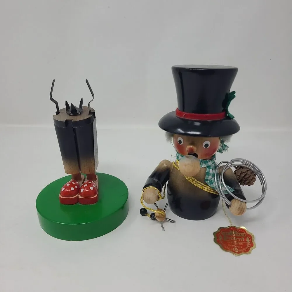 Steinbach Chimney Sweep Wood Figure Smoker 1960s Made In Germany